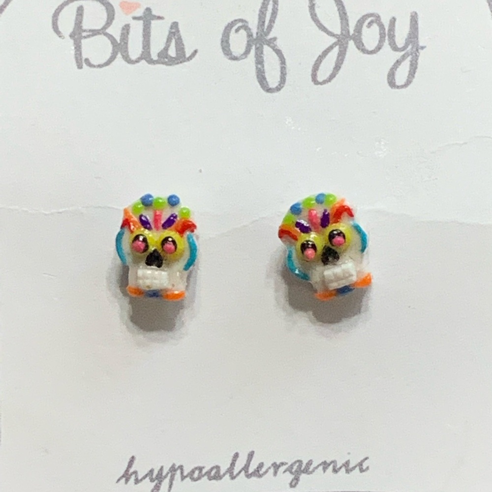 Brand New Sugar Skull Stud Earrings